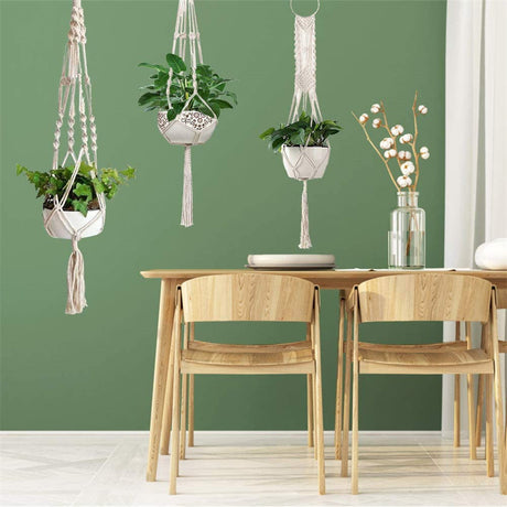 Flowerpot Flower Stand Indoor Outdoor Hanging Plant Rack Holder Decorative Flowerpot Cotton Rope - Maru Furniture Plants & Flowers # (Store description) 