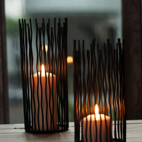 Wrought Iron Geometric Candle Holder - Maru Furniture Decorative Accessories # (Store description) 