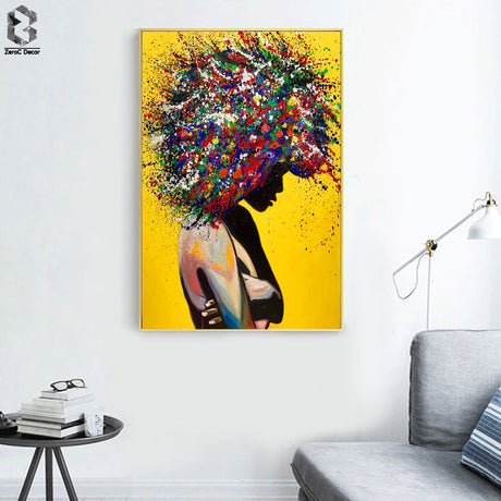 Girl portrait canvas print oil wall art poster - Maru Furniture Wall Art & Paints # (Store description) 