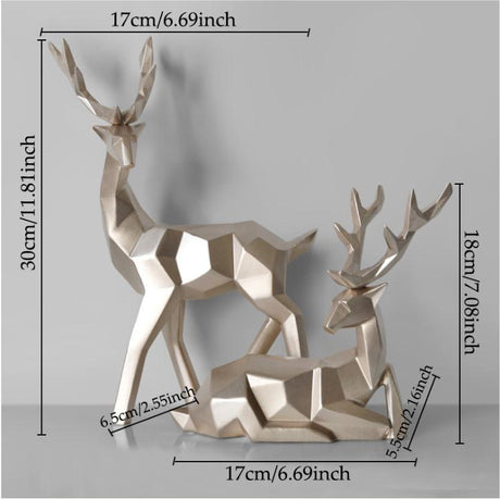 Deers Sculpture Resin Deer Statue Decoration Home Decor Statues Deer Figurines Modern Decoration Deers Table Ornament - Maru Furniture Decorative Accessories # (Store description) 