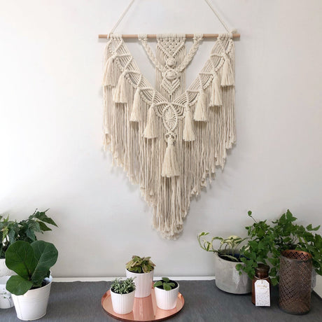 Hand-woven Pendant Macrame Wall Hanging Boho Woven Tapestry Bohemian Crafts Room Decoration Gorgeous Tapestry For Home Decor - Maru Furniture Tapestries # (Store description) 