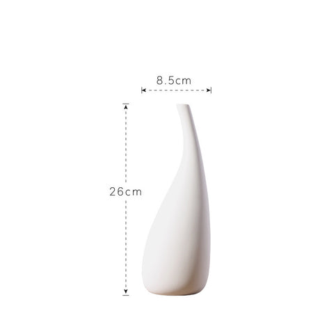 White Water Drop Vase Simple Modern Model Room Ceramic Dried Flower Flower Ornaments - Maru Furniture Vases & Bowls # (Store description) 