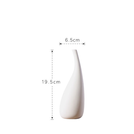 White Water Drop Vase Simple Modern Model Room Ceramic Dried Flower Flower Ornaments - Maru Furniture Vases & Bowls # (Store description) 