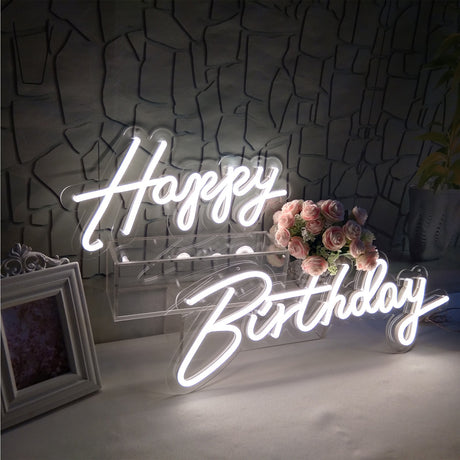 Happy Birthday Oh Baby Neon Lights Led Flex Neon Sign - Maru Furniture Neon # (Store description) 