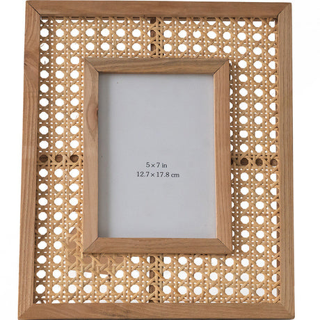 Rectangular Solid Wood Rattan Photo Frame Desktop Decoration - Maru Furniture Decorative Accessories # (Store description) 