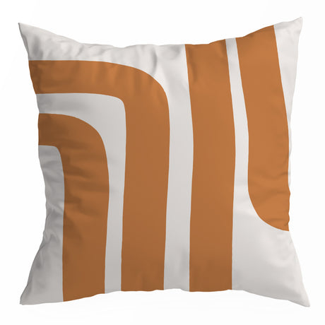 Nordic Orange Geometric Throw Pillow Cover