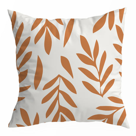 Nordic Orange Geometric Throw Pillow Cover