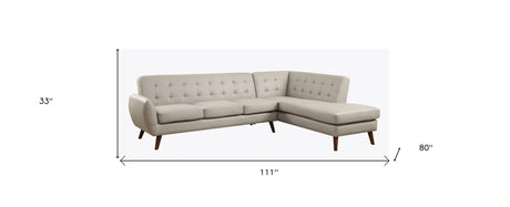 Gray Faux Leather L Shaped Two Piece Sofa and Chaise Sectional