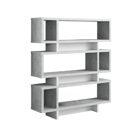 55" White Wood Floating Bookcase