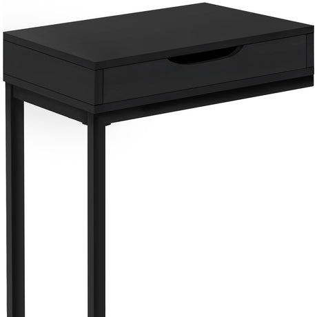 16" X 10.25" X 24.5" Black Metal With A Drawer Accent Table