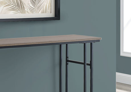 47" Taupe And Black Frame Console Table With Storage