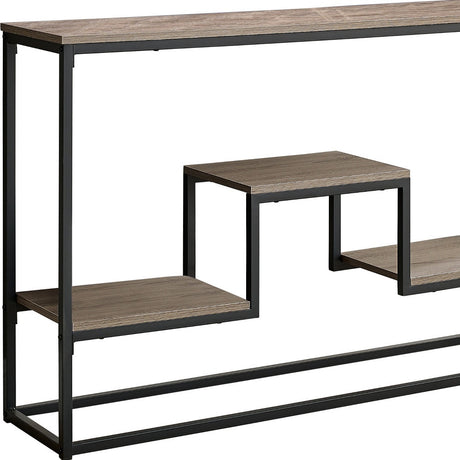 48" Taupe And Black Frame Console Table With Storage