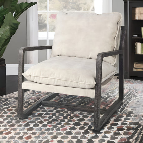 Modern Rustic Cozy Black And Cream Accent Chair