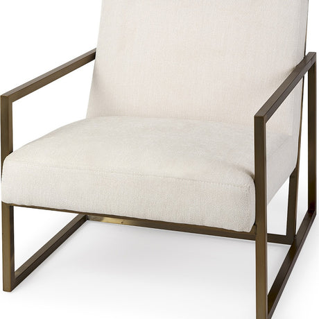 Geo Modern Cream And Gold Accent Or Side Chair