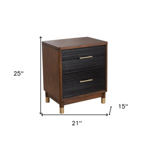 Dark Walnut and Black Mod Drawer Nightstand