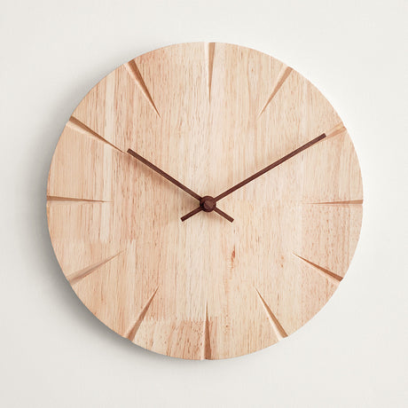 Punch-free Solid Wooden Wall Clock For Home Living Room Decoration - Maru Furniture Wall Clocks # (Store description) 