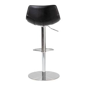 32" Black And Silver Steel Swivel Low Back Bar Height Bar Chair