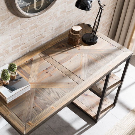 Black Reclaimed Wood Writing Desk