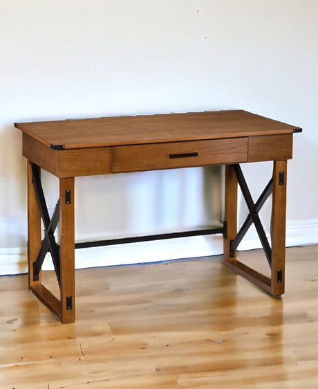 Natural Brown Adjustable Height Desk