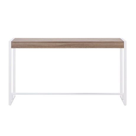 54" Gray Brown and White Sled Console Table