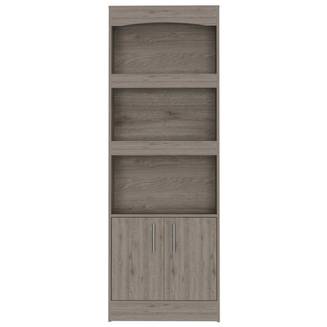 71" Three Tier Bookcase with Two doors