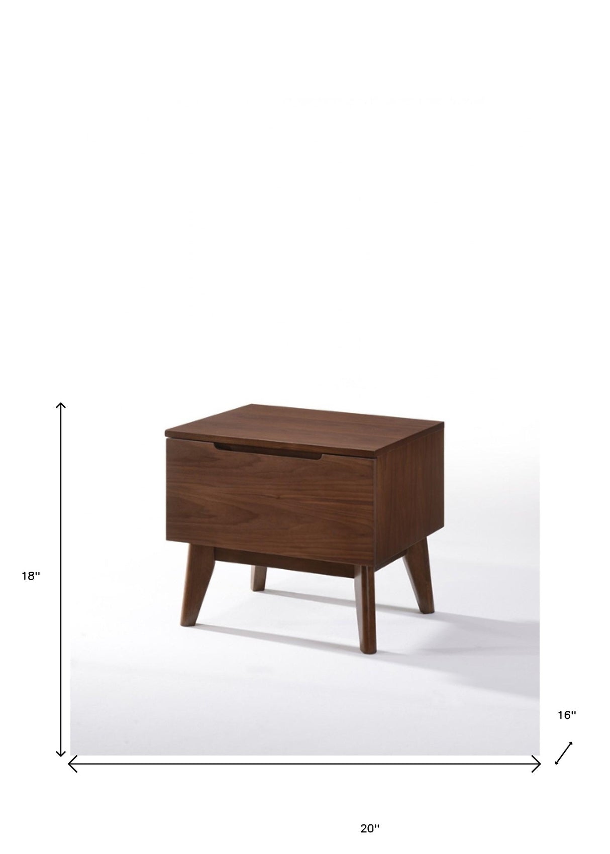 Mid Century Modern Walnut Veneer Nightstand