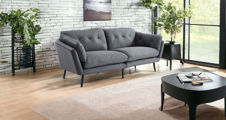 84" Grey And Black Sofa