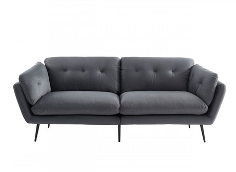 84" Grey And Black Sofa