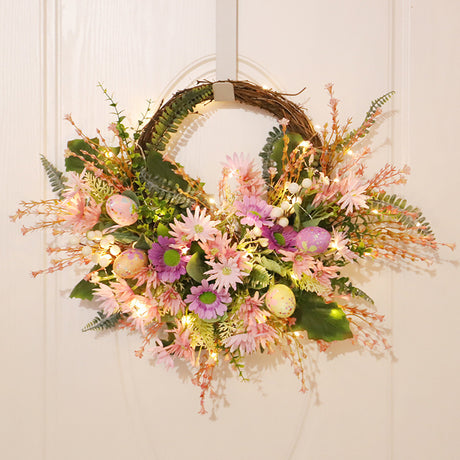 Home Decoration Easter Wreath Wild Chrysanthemum Half Edge Wreath Eggs - Maru Furniture Plants & Flowers # (Store description) 