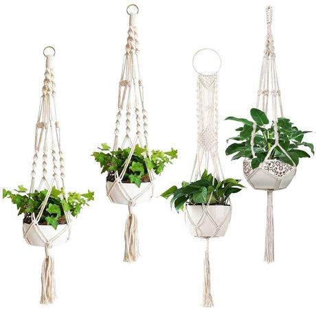 Flowerpot Flower Stand Indoor Outdoor Hanging Plant Rack Holder Decorative Flowerpot Cotton Rope - Maru Furniture Plants & Flowers # (Store description) 