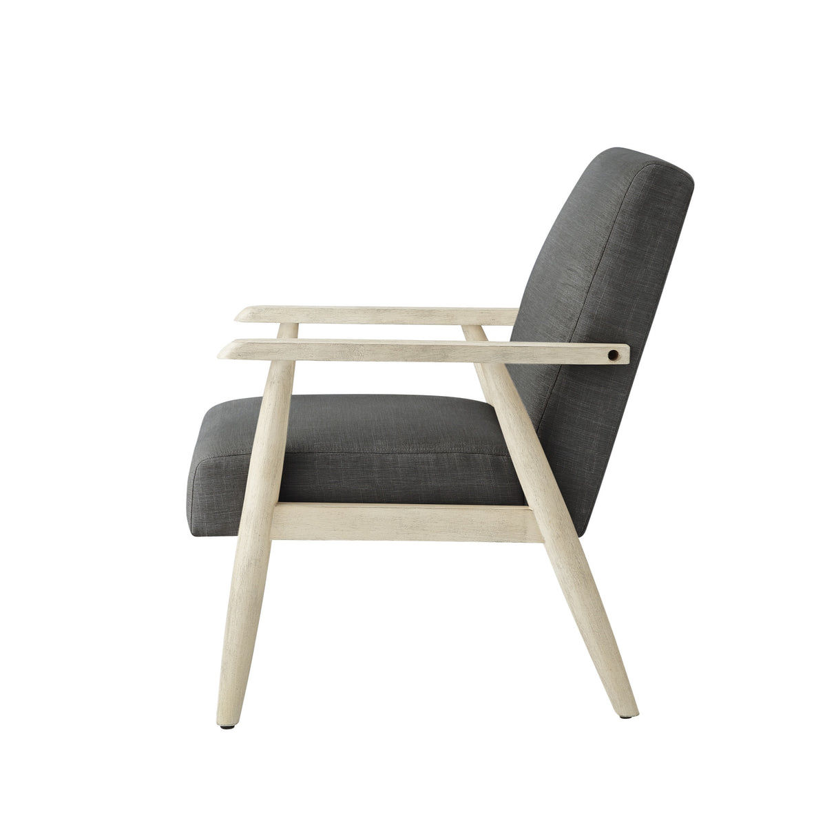 30" Charcoal And Cream Linen Arm Chair