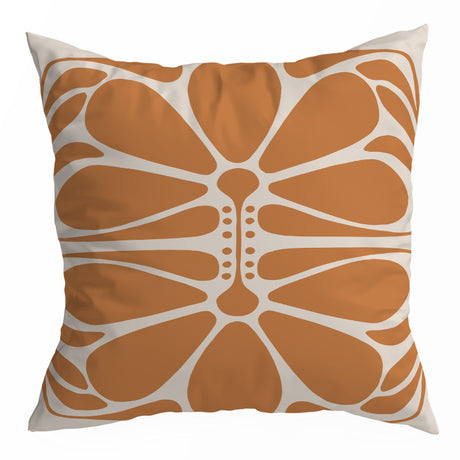 Nordic Orange Geometric Throw Pillow Cover