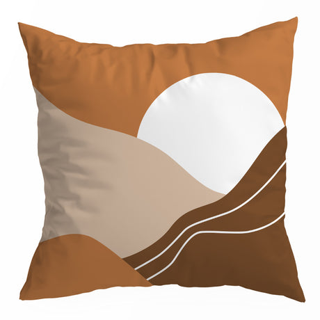 Nordic Orange Geometric Throw Pillow Cover Abstract Peach Skin Plush - Maru Furniture Throw Pillows # (Store description) 