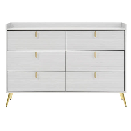 58" White Six Drawer Double Dresser - Maru Furniture Dressers # (Store description) 