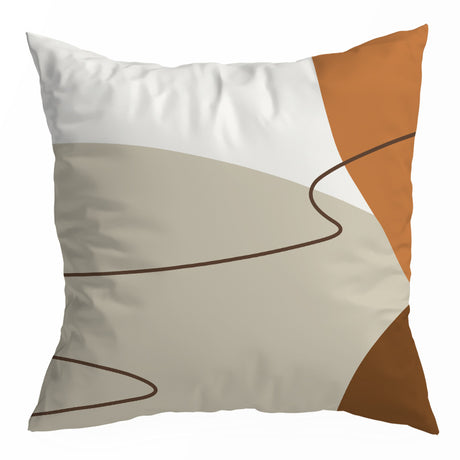 Nordic Orange Geometric Throw Pillow Cover