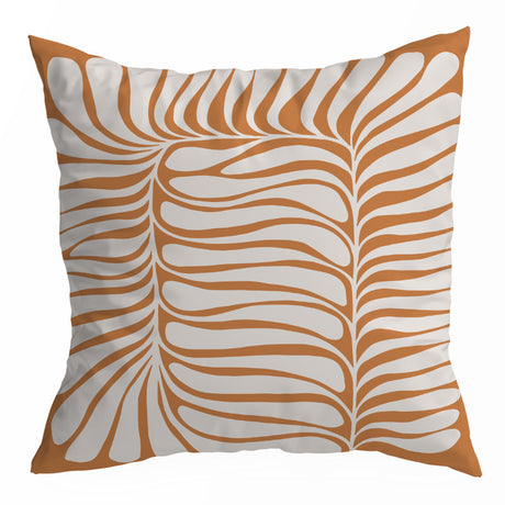 Nordic Orange Geometric Throw Pillow Cover