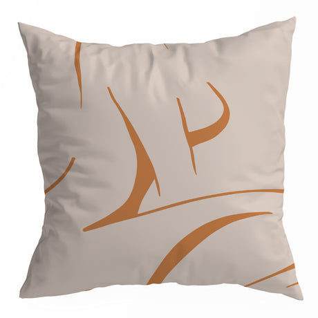 Nordic Orange Geometric Throw Pillow Cover