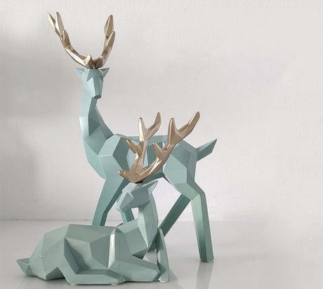 Deers Sculpture Resin Deer Statue Decoration Home Decor Statues Deer Figurines Modern Decoration Deers Table Ornament - Maru Furniture Decorative Accessories # (Store description) 