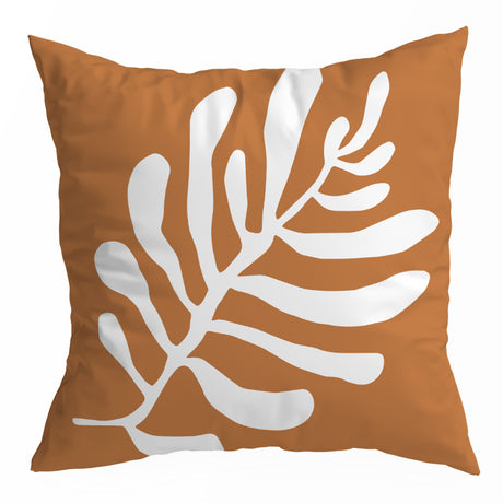 Nordic Orange Geometric Throw Pillow Cover