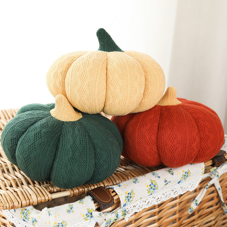 Creative Halloween Pumpkin Round Wool Throw Pillow - Maru Furniture Throw Pillows # (Store description) 