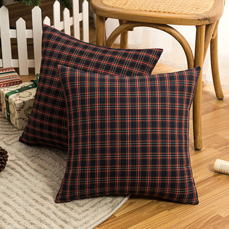 Christmas Red Plaid Polyester Cotton Throw Pillow Cover - Maru Furniture Throw Pillows # (Store description) 