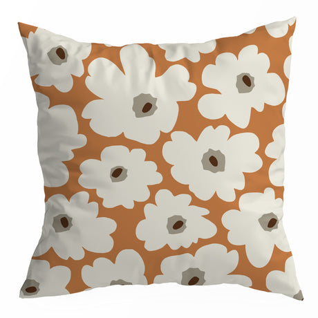 Nordic Orange Geometric Throw Pillow Cover