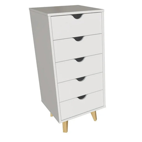 16" White Solid Wood Five Drawer Lingerie Chest - Maru Furniture Dressers # (Store description) 