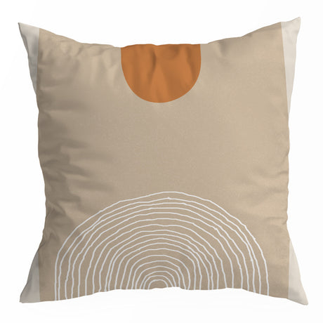 Nordic Orange Geometric Throw Pillow Cover