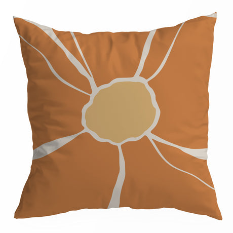 Nordic Orange Geometric Throw Pillow Cover