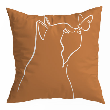 Nordic Orange Geometric Throw Pillow Cover