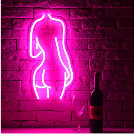 Acrylic Lady LED Neon Sign Lights Wall Hanging Bar Decor Artwork Night Light Neon Bulbs Lamp Bedroom Decoration Lighting - Maru Furniture Neon # (Store description) 